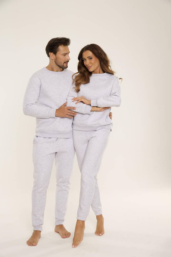 813 Indigo Pánská tepláková souprava De Lafense - světlý melír