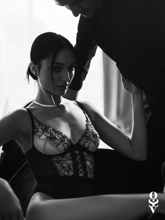 Body Obsessive Vila Blanes Teddy černé-bežové s kosticemi