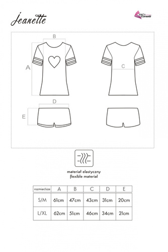 Jeanette LC 55732 Dámské pyžamo LivCo Corsetti Fashion