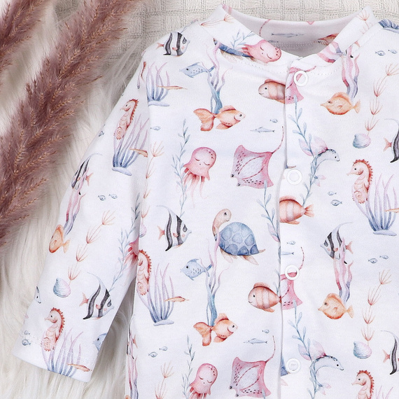 ABN-5479 Underwater World Nini dětský župan - organická bavlna, pohodlné zapínání na cvočky
