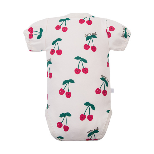Kojenecké body Eevi Cherry krátký rukáv bavlna pohodlné