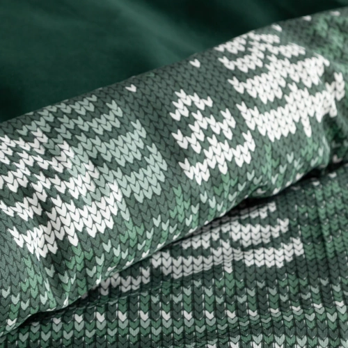 Vánoční povlečení Čtyřlístek Eurofirany tmavě zelené - ranforce bavlna, oboustranné