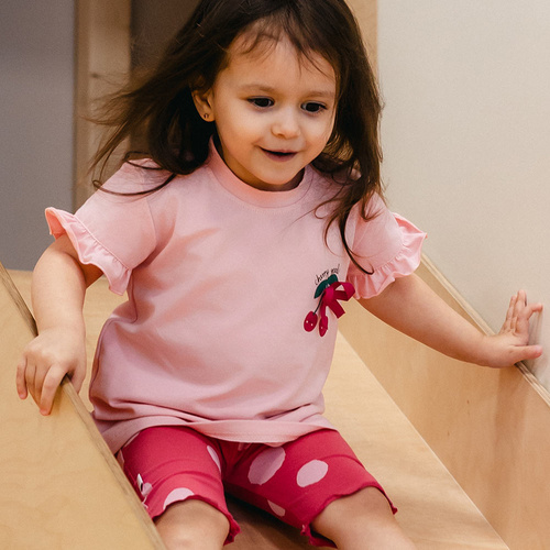 Dívčí biker šortky Eevi Cherry bavlněné elastické pohodlné