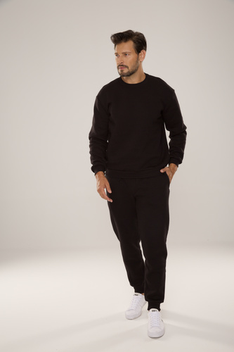 813 Indigo Pánská tepláková souprava De Lafense - černá