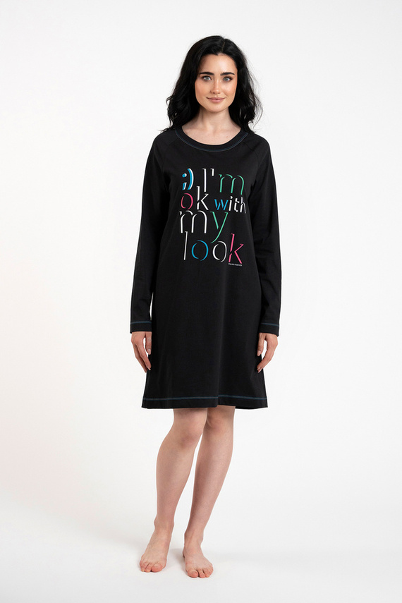 Noční košile Olza Italian Fashion - černá