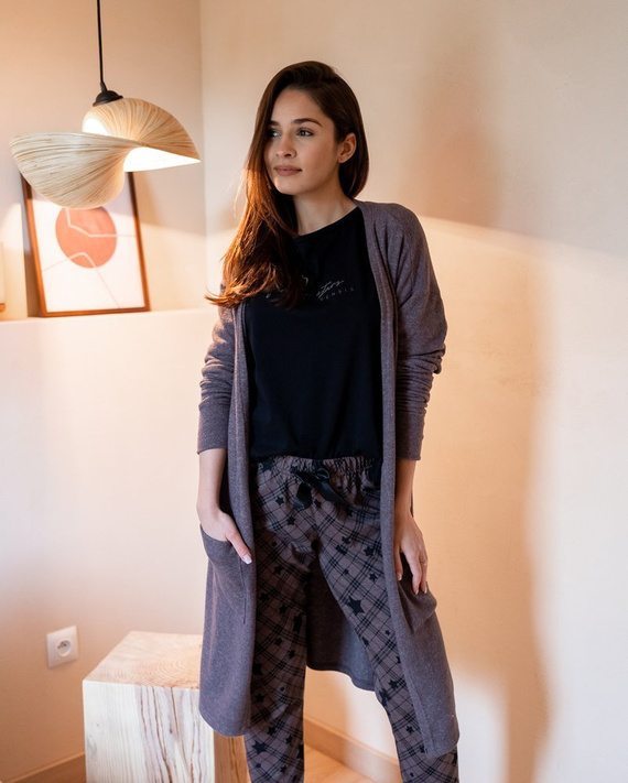 Sensis Reach For The Stars Dámské pyžamo - černohnědé