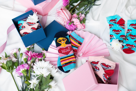 K89S Super Mama Foot Socks Italian Fashion - tmavě modrá/barevná