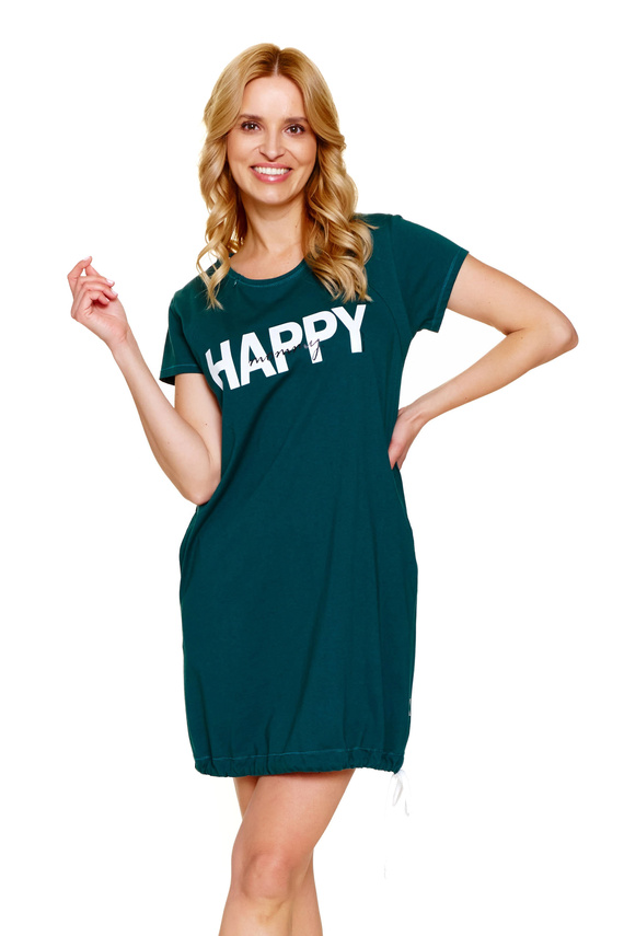 9504 Doctor Nap - Noční košile pro těhotné a kojící z bavlny - komfort a pohodlí pro budoucí maminky - smaragdová