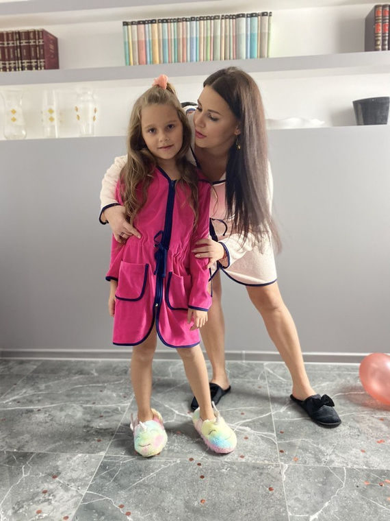 374 / 375 Desiree Dětský župan - malinový