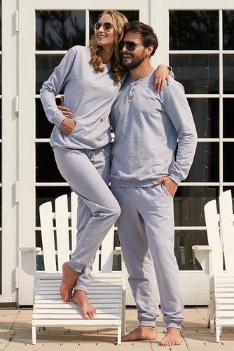 Souprava Leader Tracksuit dlouhá. rukáv, délka. kalhoty Italian Fashion - melange