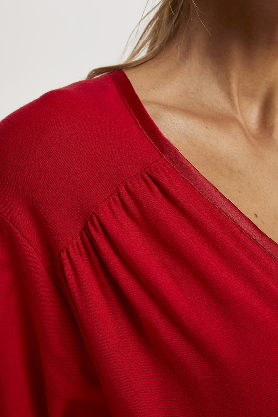 Song Dámský župan s 3/4 rukávy Italian Fashion - červený