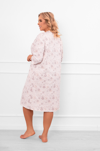 Dámská noční košile Galea - bavlna, knoflíky, rukáv 3/4 Italská móda