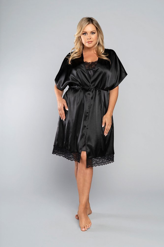 Touch Župan s krátkým rukávem Italian Fashion - černý