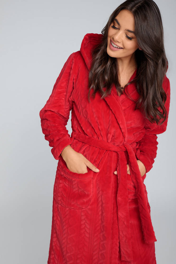 Dámský fleecový župan Zala Italian Fashion - červený