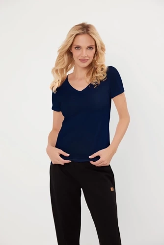 Elegantní halenka s krátkým rukávem Italian Fashion - tmavě modrá