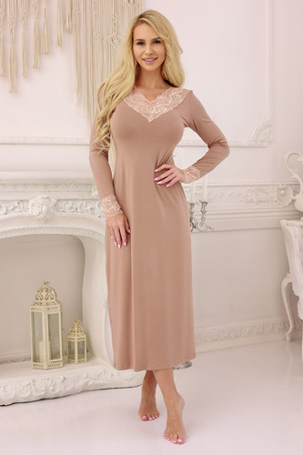 Ceylon Halka Kalimo - dámská noční košile latte, elegantní noční prádlo