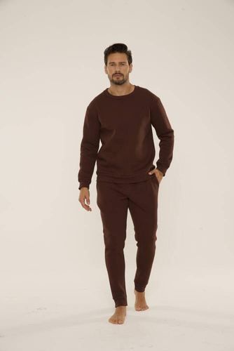 813 Indigo Pánská tepláková souprava De Lafense - čokoládová