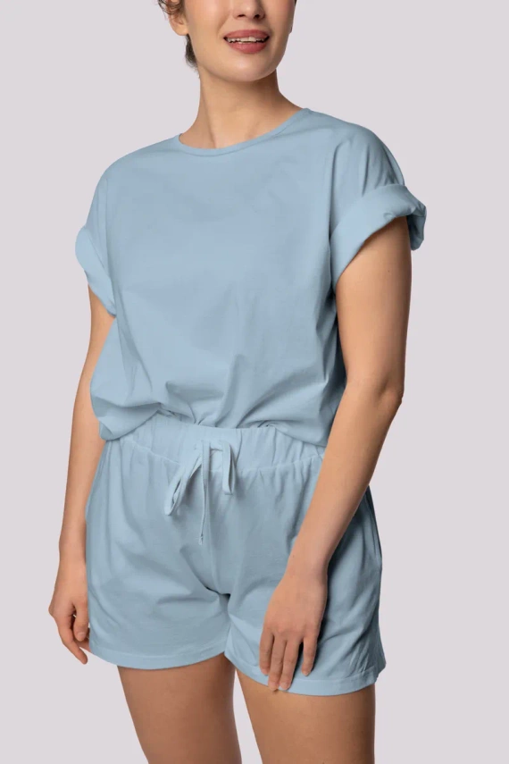 Bliss dámské pyžamo s krátkým rukávem Mona světle modrá