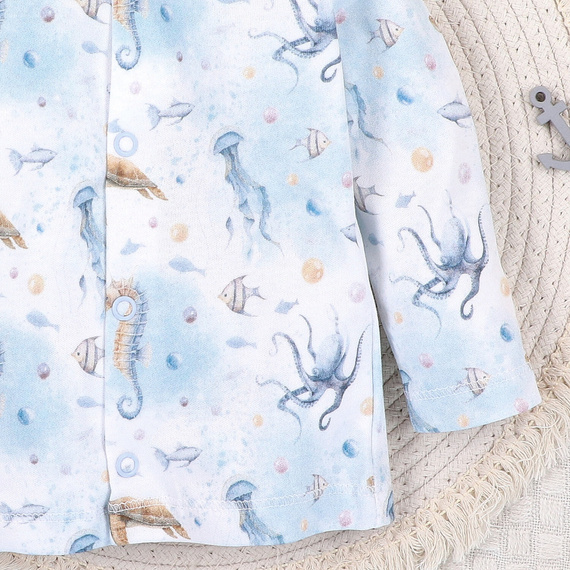 ABN-5454 Sea Of Joy Nini baby kaftan - organická bavlna, zapínání na patentky