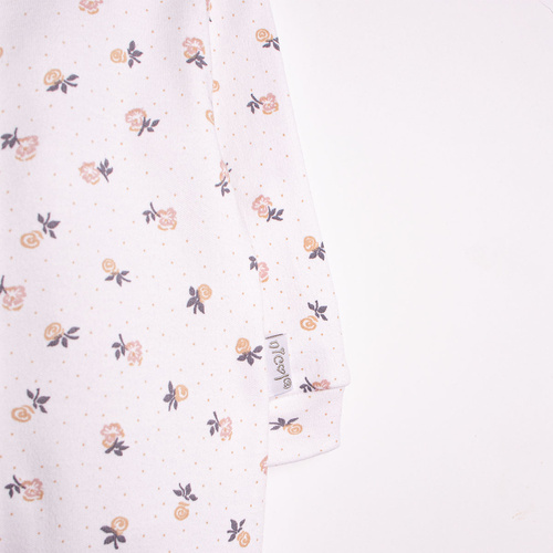 220031 Kojenecký overal Nicol 100% bavlna květiny s ťapkami