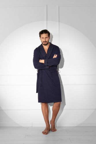 Pánský župan Gerard - 100% bavlna, klasický střih s elegantní úpravou Italská móda