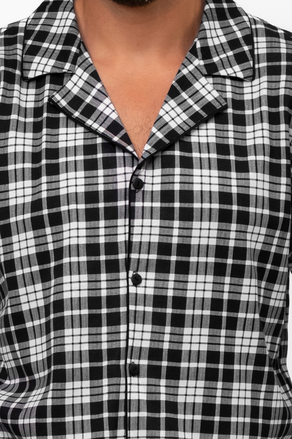 Pánské pyžamo Klark - 100% bavlna, dlouhý rukáv a kalhoty Italian Fashion