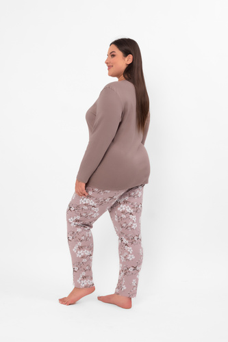 Dámské pyžamo Kimuri - dlouhý rukáv, dlouhé kalhoty, bavlna Italian Fashion