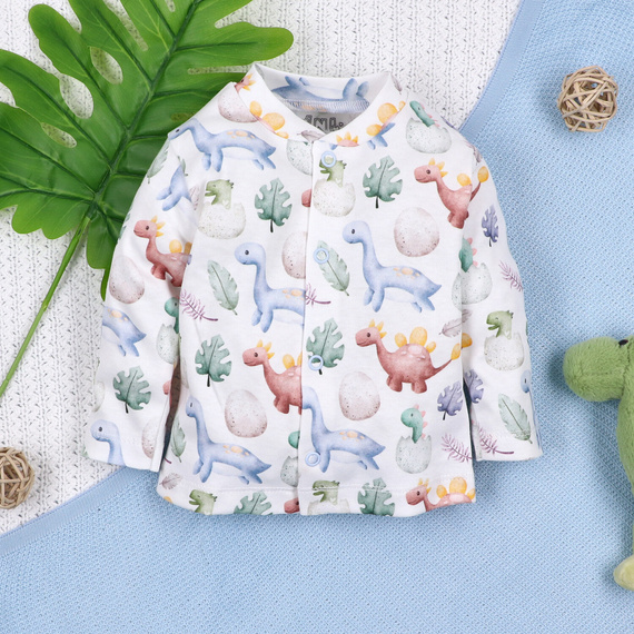 ABN-5570 Dino Explorer Baby Kaftan by Nini - organická bavlna, zapínání na patentky