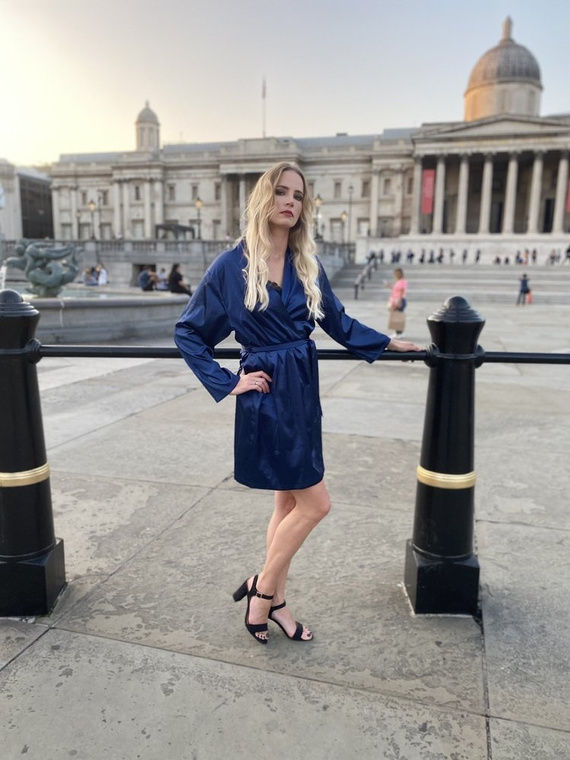 797 Klasický dámský župan Forex - tmavě modrý