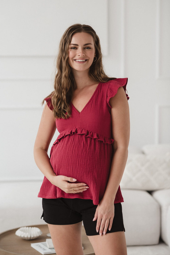 Milky Butterfly Těhotenská a kojící halenka - pohodlí a styl Milk&Love malinová