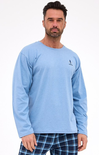 124/308 Sequoia Cornette - pánské bavlněné pyžamo, dlouhý rukáv, kostkované kalhoty