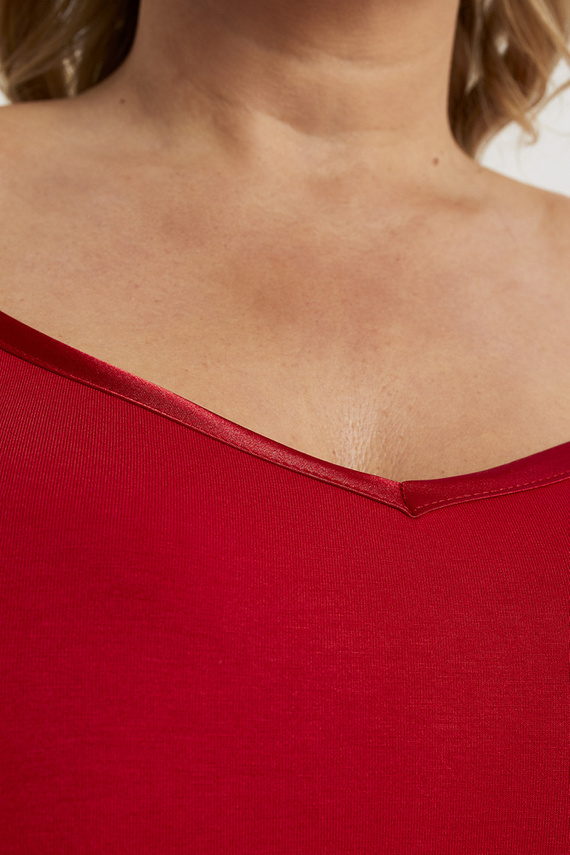 Song Dámská noční košile s úzkými ramínky Italian Fashion - červená