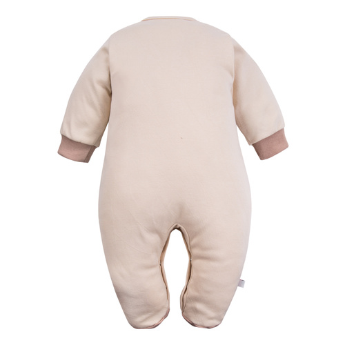 Beary Cool Eevi dětský župan - ecru, bavlna, výšivka medvídka, s nožičkami