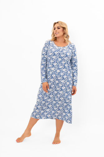 Dámská noční košile Boma - dlouhý rukáv, bavlna Italian Fashion