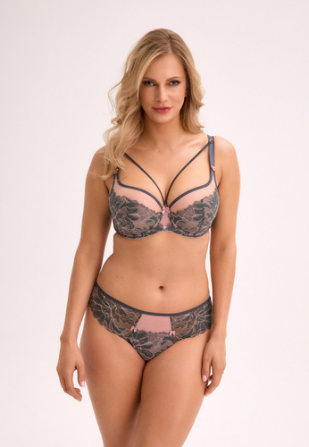 GFP 1318 Priya Brazilské dámské kalhotky Gaia - grafitově růžové, krajkové a smyslné