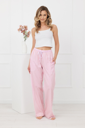 Dámské kalhoty Faro Italian Fashion 100% bavlna široké nohavice proužky