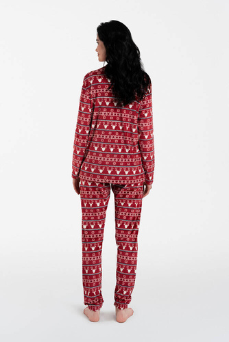 Island Fleece dámská souprava Italian Fashion - vínový potisk