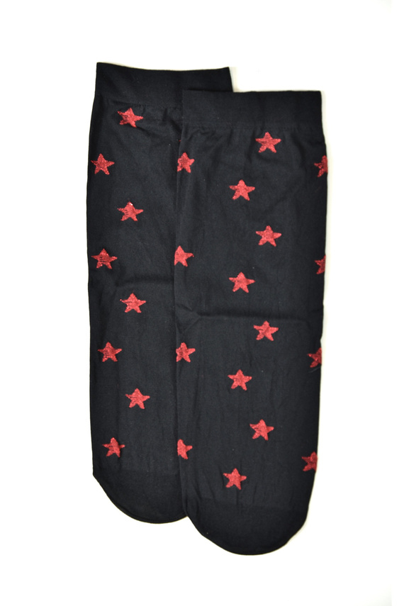 Ponožky Z 9101 Christmas Chill 40 den - dámské vánoční ponožky s hvězdami, černé