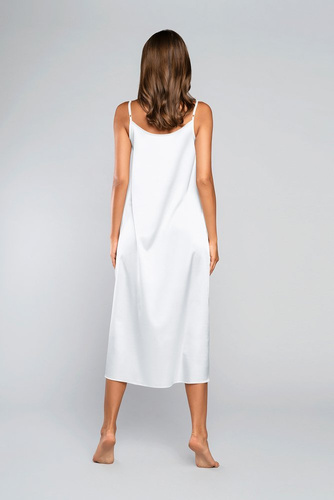 Noční košile na dotek s úzkými ramínky, dlouhá Italia Fashion - ecru
