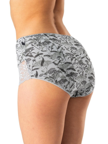 Dámské kalhotky Key LPF 578 šedo-černé - bavlněné, pohodlné, 2 ks v balení