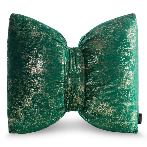 Vánoční polštář 1 Eurofirany zelený 45x55 - sametová mašle