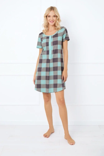 Noční košile a kojící šaty Sandra, krátký rukáv Italská móda