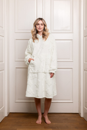 Dámská blůza Italian Fashion - hřejivá, oversize, s kapucí, s motivem medvídka