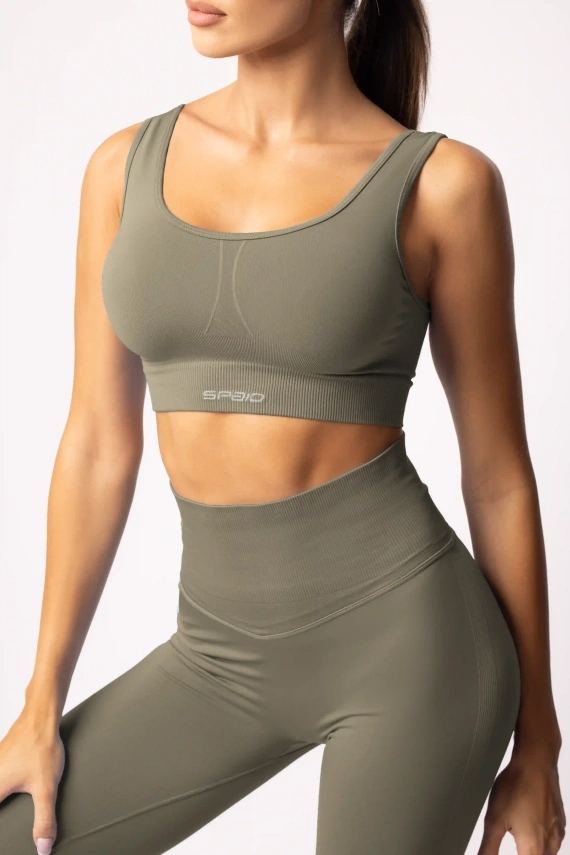 Zelená bezešvá sportovní podprsenka SPAIO Flex 2.0 - stabilní opora a pohodlí
