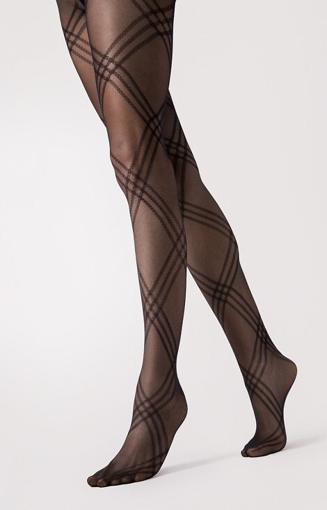 G6125 Tess punčocháče Fiore - vzorované 30 den, mikrovlákno, elegantní