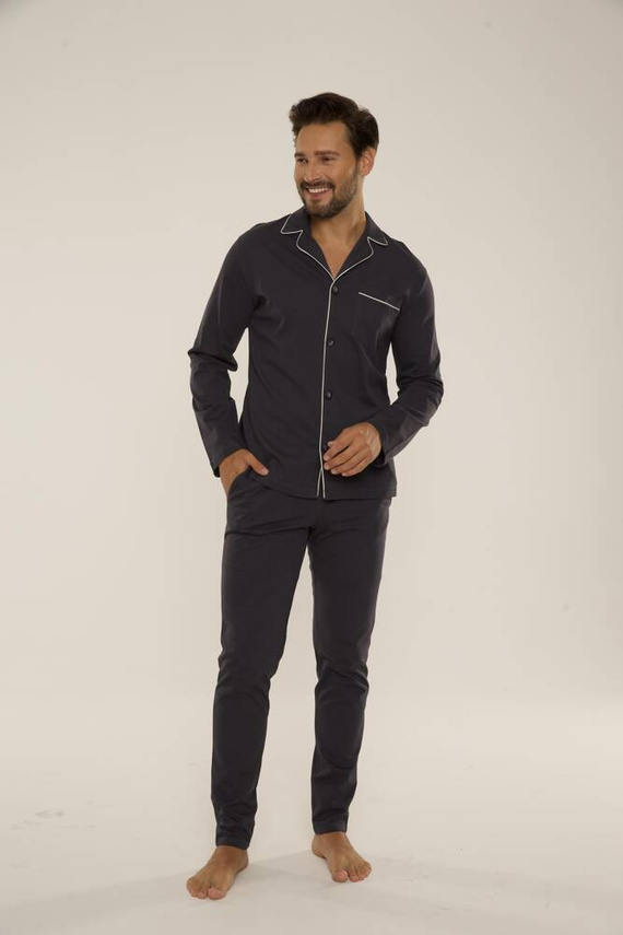 729 Norberto Pánské pyžamo De Lafense - grafitové