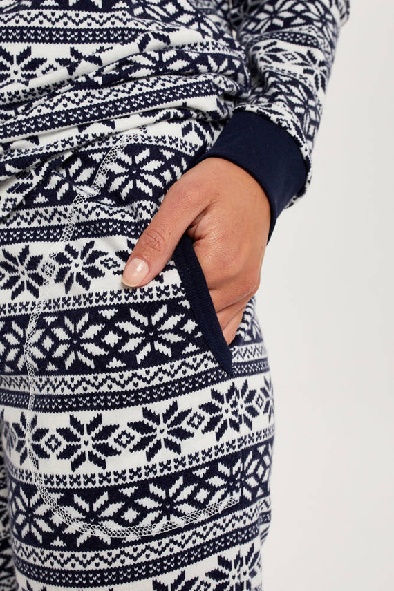 Alaska Dámské pyžamo s dlouhým rukávem, dlouhé kalhoty Italian Fashion - potisk/zelená