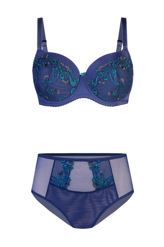 VB-474 Podprsenka s plnými košíčky Vena - plné košíčky a krajka Vena navy blue-green
