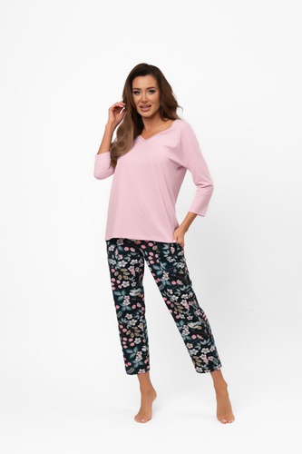 Dámské bavlněné pyžamo Marisal - 3/4 halenka, 7/8 kalhoty Italian Fashion