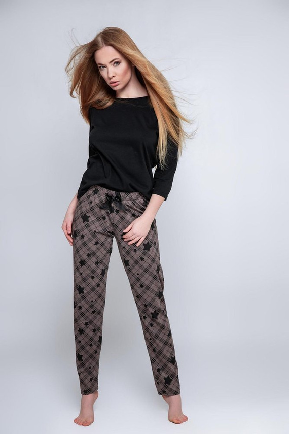 Sensis Reach For The Stars Dámské pyžamo - černohnědé